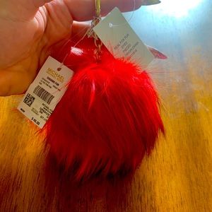 MICHAEL KORS Large Dyed Fox Fur Pom Pom Key Chain